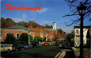 Vtg Peterborough New Hampshire NH Street View Contoocook River Valley Postcard