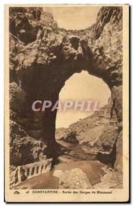 Old Postcard Constantine Output Des Gorges Du Rhummel Algeria