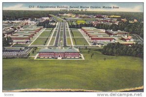 Adminstration building, Second Marine Division, Marine Base, Camp Lejeune, No...