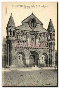 Old Postcard Poitiers Church of Our Lady the Great