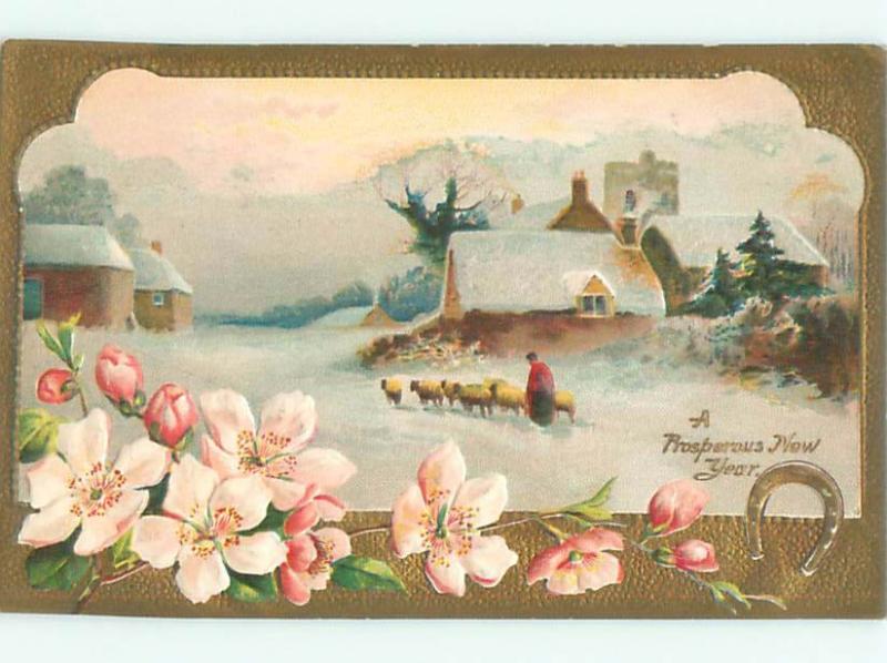 Divided-Back NEW YEAR SCENE Great Postcard AA1902