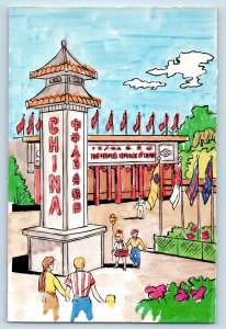 Knoxville Tennessee Postcard Flags People Republic China World Fair 1982 Vintage