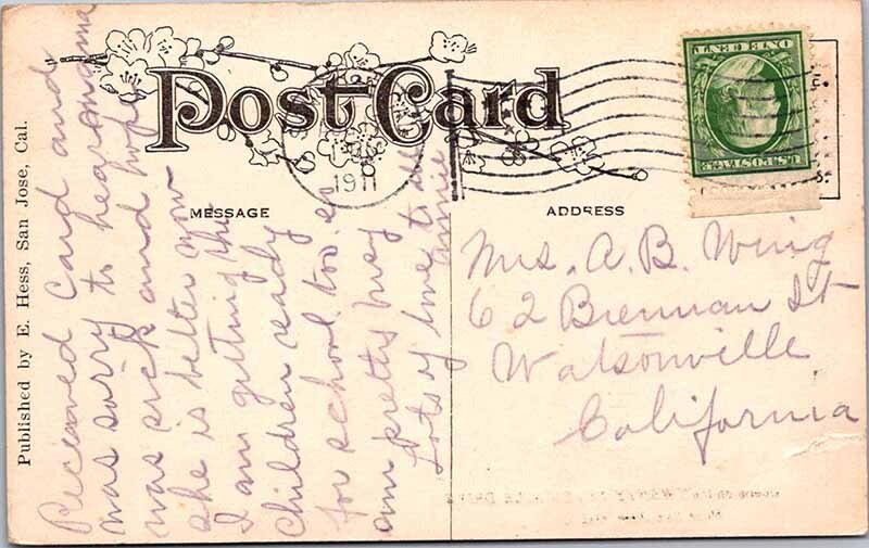 Postcard ROAD SCENE San Jose California CA AL3216