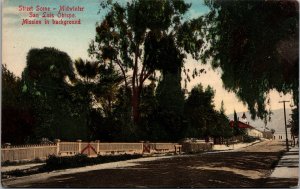 Hand Tinted Postcard Street Scene in San Luis Obispo, California~132812