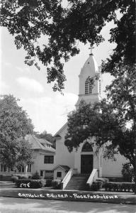 Rockford Iowa Catholic Church Real Photo Antique Postcard K99452