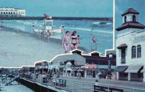 Vintage Postcard Beautiful Beach Boardwalk Scene And Shops Ocean City New Jersey