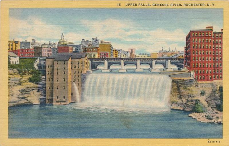 Rochester, New York - Upper Falls of the Genesee River - Linen