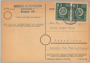 56168 - GERMANY: Berlin - POSTAL HISTORY: POSTCARD to SPAIN 1956-