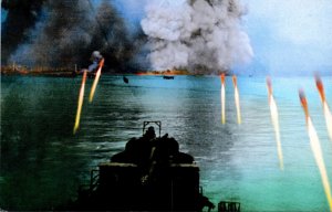 Military World War II Rockets Red Glare Pounding Enemy Positions In Japan