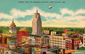 Indiana Fort Wayne Aerial View Of Business Section