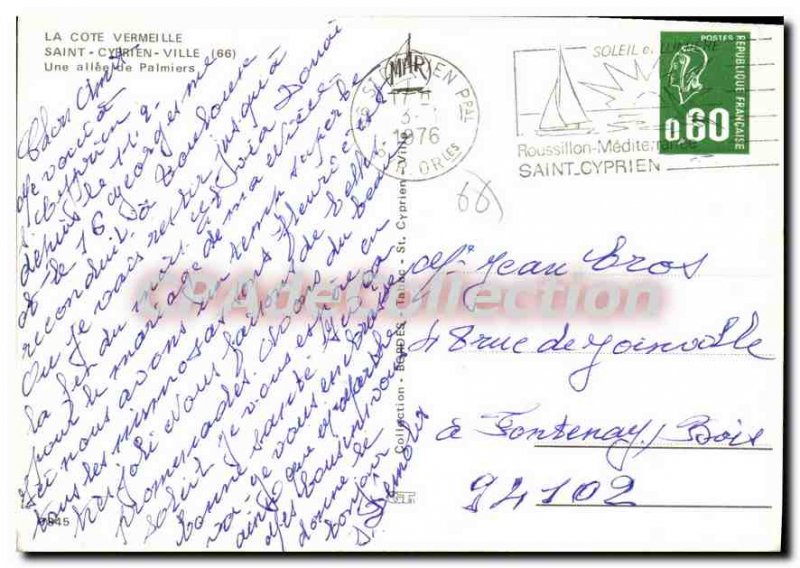 Modern Postcard La Cote Vermeille Saint Cyprien Vile One Palms allee