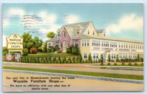NATICK, MA Massachusetts~ WAYSIDE FURNITURE SHOPS1940 Middlesex County Postcard