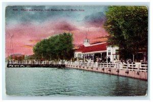 1911 Wharf And Pavilion Lake Manawa Council Bluffs Iowa IA Antique Postcard