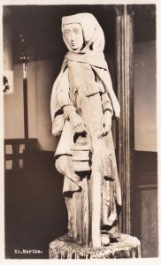 St Martha Statue Guildford Real Photo Old Postcard