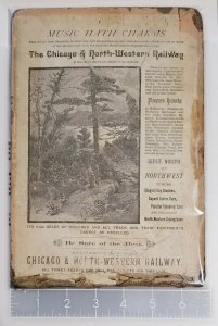 Chicago & North-Western Railway Advertisement on Music Book Cover c1900 D10005