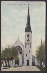 St Joseph's Church,Waukesha,WI Postcard