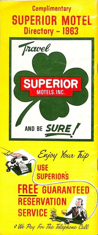 1963 Complimentary Superior Motel Directory Brochure Booklet Advertising  CP11 
