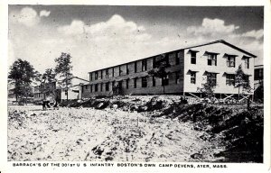 Military - Camp Devens,  Massachusetts - Barrack's of the 301st Infantry - c1915