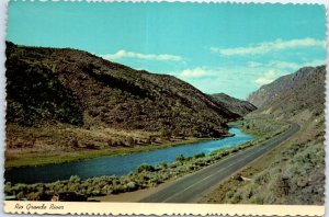 Postcard - Scenic Highway Along Rio Grande River - New Mexico