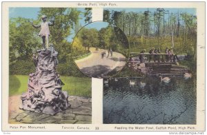 The Peter Pan Monument,  Bridle Path and a view of the Catfish Pond,  High Pa...