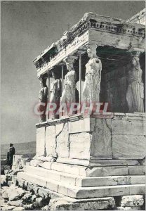 Modern Postcard Caryatids Erectheion on Acropolic of Athens