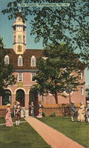 Vintage Postcard 1948 Capitol Building Government Office Williamsburg Virginia