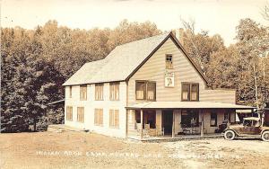 Hanover ME Indian Rock Camps Old Car RPPC Postcard