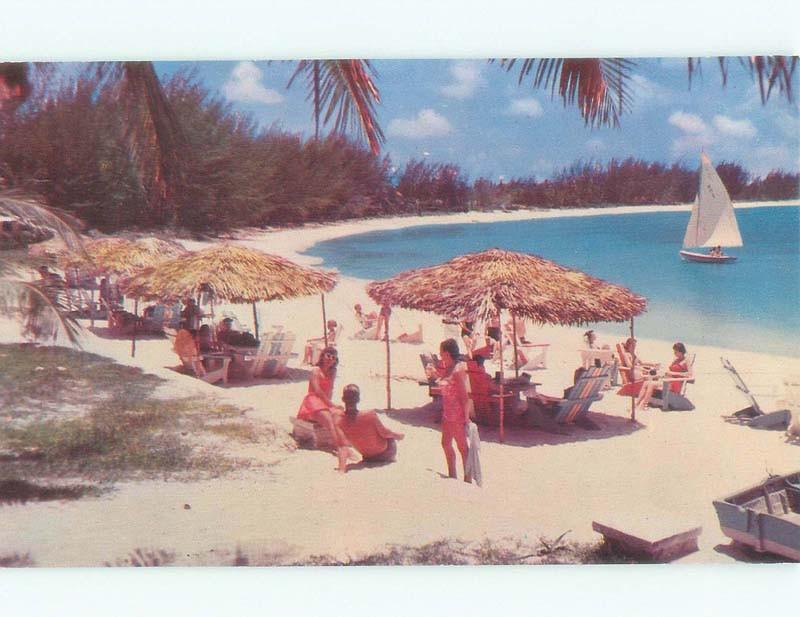 Unused Pre-1980 BEACH SCENE Paradise Beach In Nassau Bahamas d6914