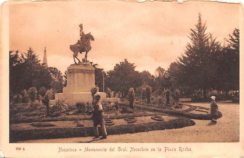 Monmento del Gral Necochea en la Plaza Rocha Necochea Argentina Unused 