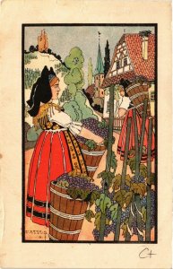 CPA France - Folklore - L'Alsace est Francaise - Vignobles d'Alsace (770675)