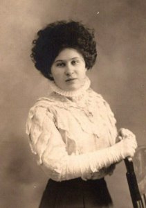 RPPC  Young Girl  Studio  Real Photo Postcard  1909