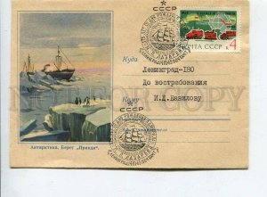 407860 USSR 1959 year Antarctica shore true penguins real posted postal COVER