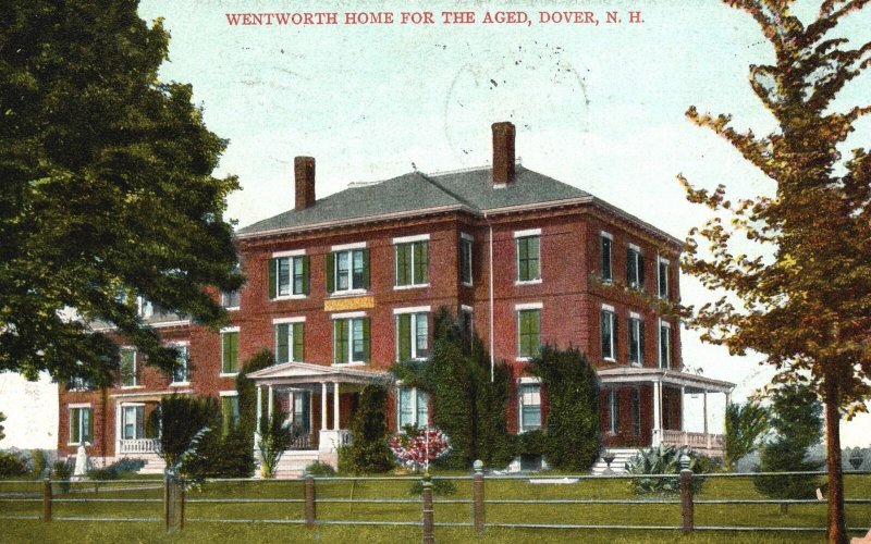 Vintage Postcard 1908 Wentworth Home For The Aged Dover New Hampshire NH Robbins