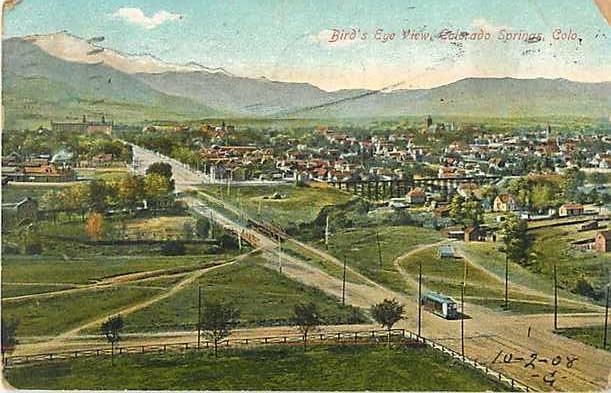 D/B Bird's Eye View Colorado Springs CO 1908