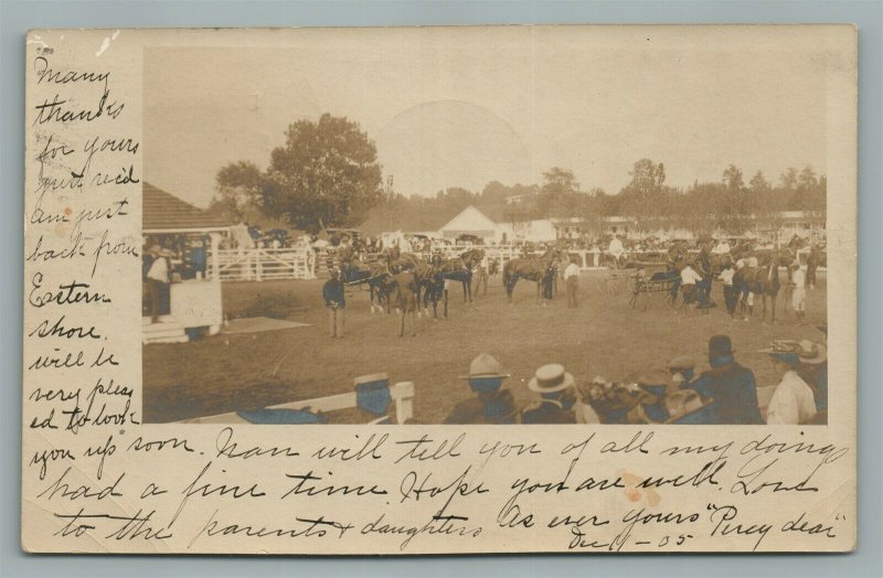 WARREN NJ HORSE FAIR ANTIQUE REAL PHOTO POSTCARD RPPC