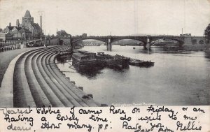 NOTTINGHAM ENGLAND~TRENT BRIDGE~1902 PHOTO POSTCARD