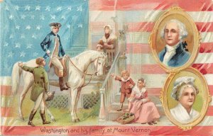 PRESIDENT GEORGE WASHINGTON FLAG EMBOSSED TUCK PATRIOTIC POSTCARD (c. 1908) 4