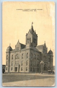Carrollton Missouri MO Postcard Carroll County Court House c1916 Vintage Antique