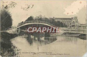 Old Postcard Chalons sur Marne Footbridge Jard