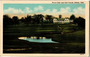 Moose Club and Golf Course, Sidney OH Vintage Postcard F48