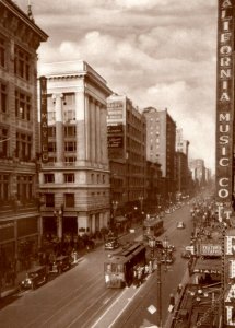 1920s Rialto Theatre May Co Trollies Los Angeles California Real Photo RPPC F163