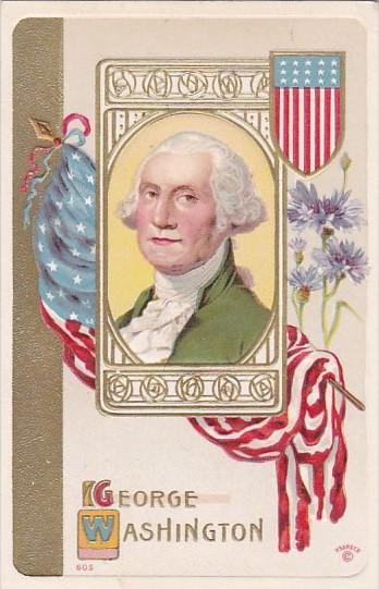 George Washington With Flag