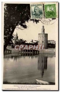 Spain Espana Spain Sevilla Old Postcard Toiur of & # 39or seen Guacalquivir