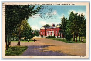 Saratoga Springs New York Postcard Golf House Saratoga Spa Exterior 1937 Vintage