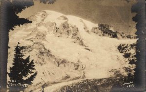 Rainier National Park The Mountain JACOBS c1920 Real Photo Postcard