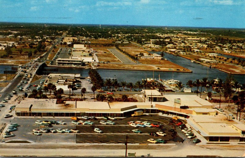 Florida Pompano Beach Aerial View Of New Oceanside Shopping Center 1959