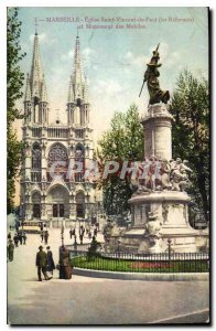 Postcard Old Marseille Church reforms and moving monument