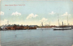 Mare Island US Navy Yard Battleships California 1913 postcard