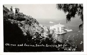 RPPC Chimes & Casino SANTA CATALINA ISLAND, CA Vintage Postcard c1940s