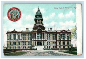 Vintage Great Seal of Wyoming State Capitol Building Cheyenne, WY P164 